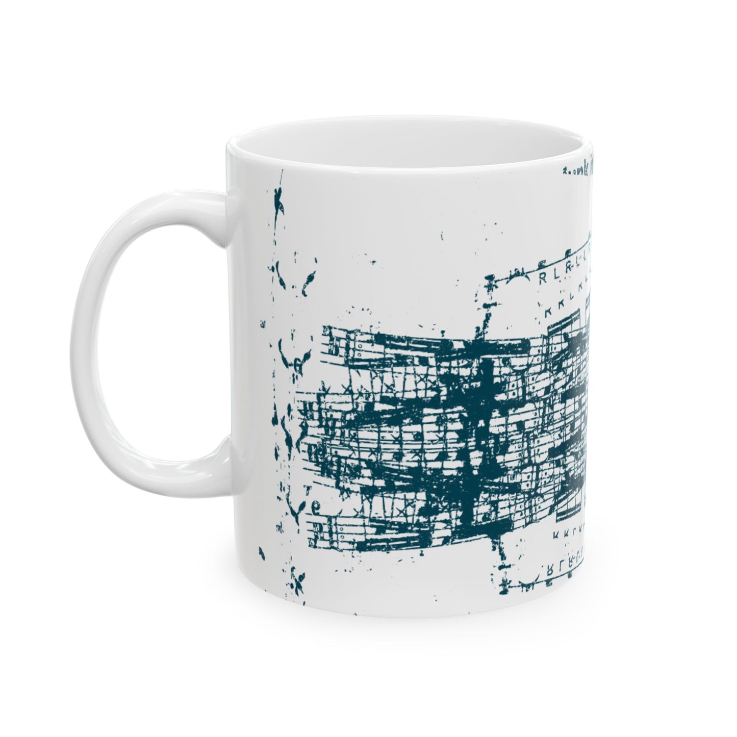 Distressed music mug, (11oz, 15oz)