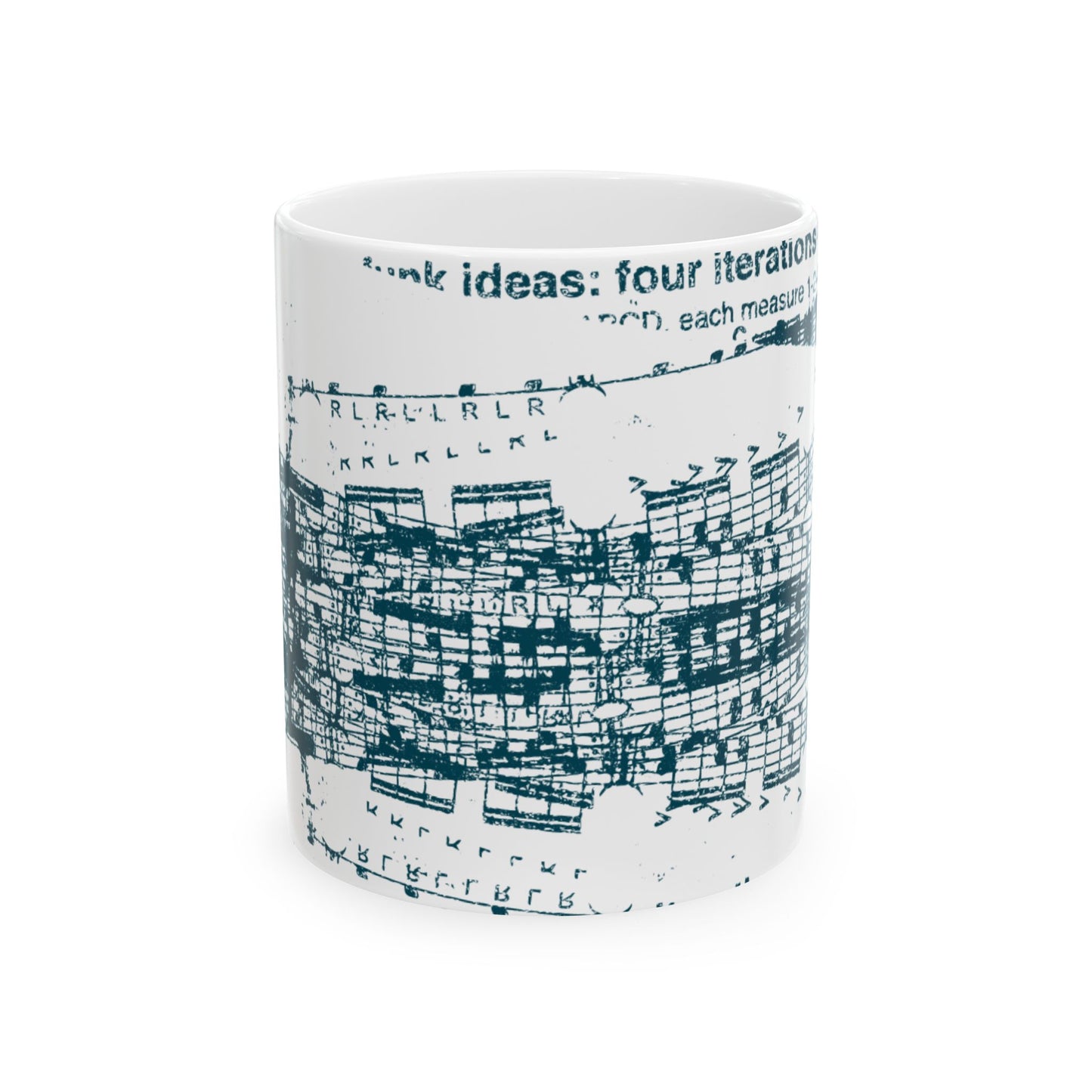 Distressed music mug, (11oz, 15oz)